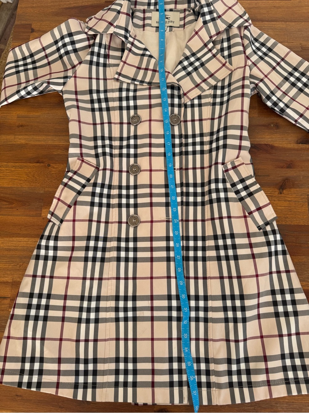 Burberry London Girls Nova Check Plaid Double-Breasted Trench Coat - Picture 14 of 16